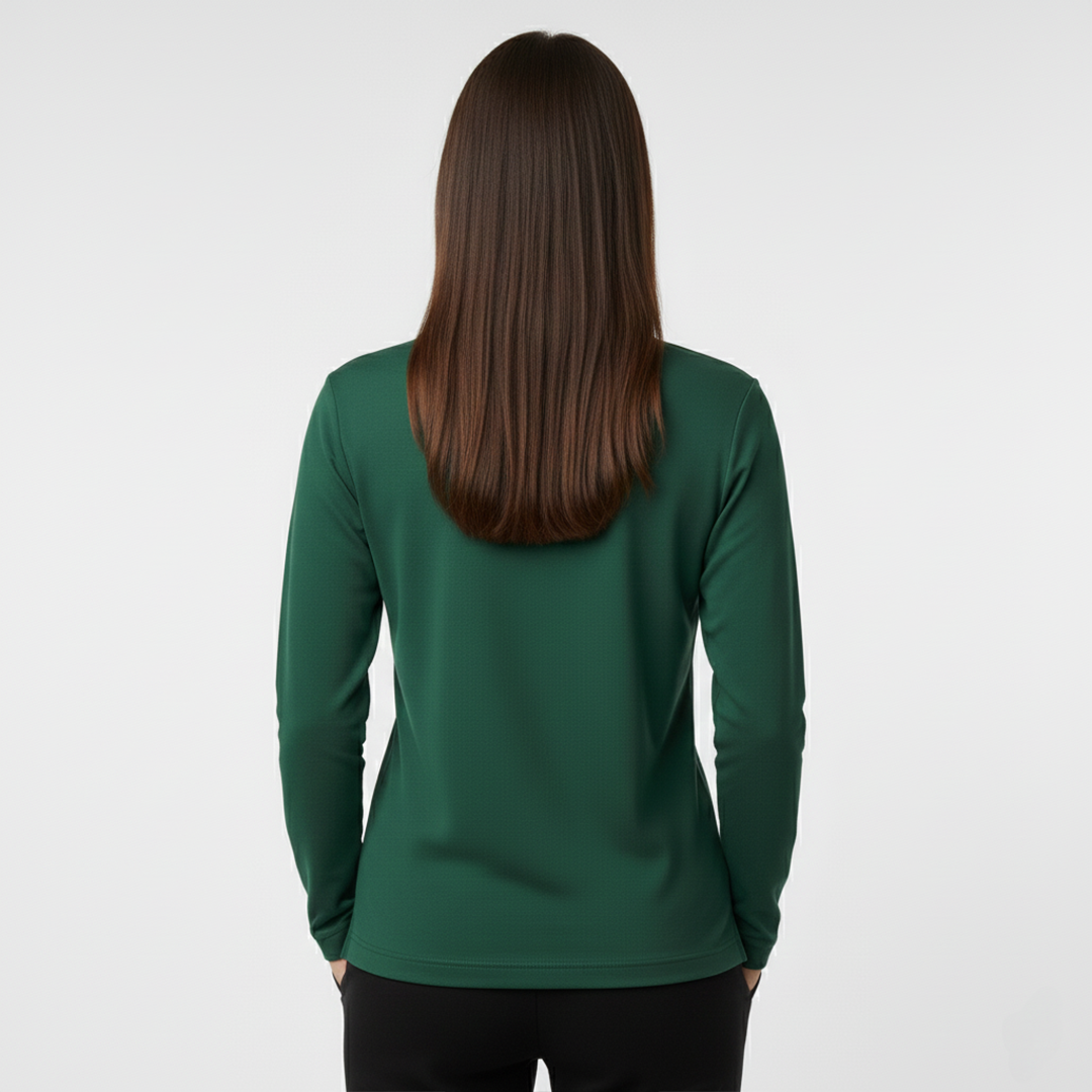 Smooth Uzun Kollu Polo Yaka Kadın Yeşil