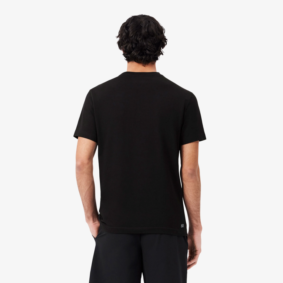 Lacoste Erkek Regular Fit Bisiklet Yaka Baskılı Siyah T-Shirt